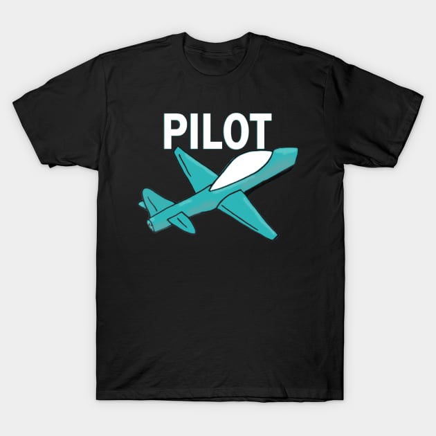 Pilot retro plane in blue T-Shirt by 4wardlabel